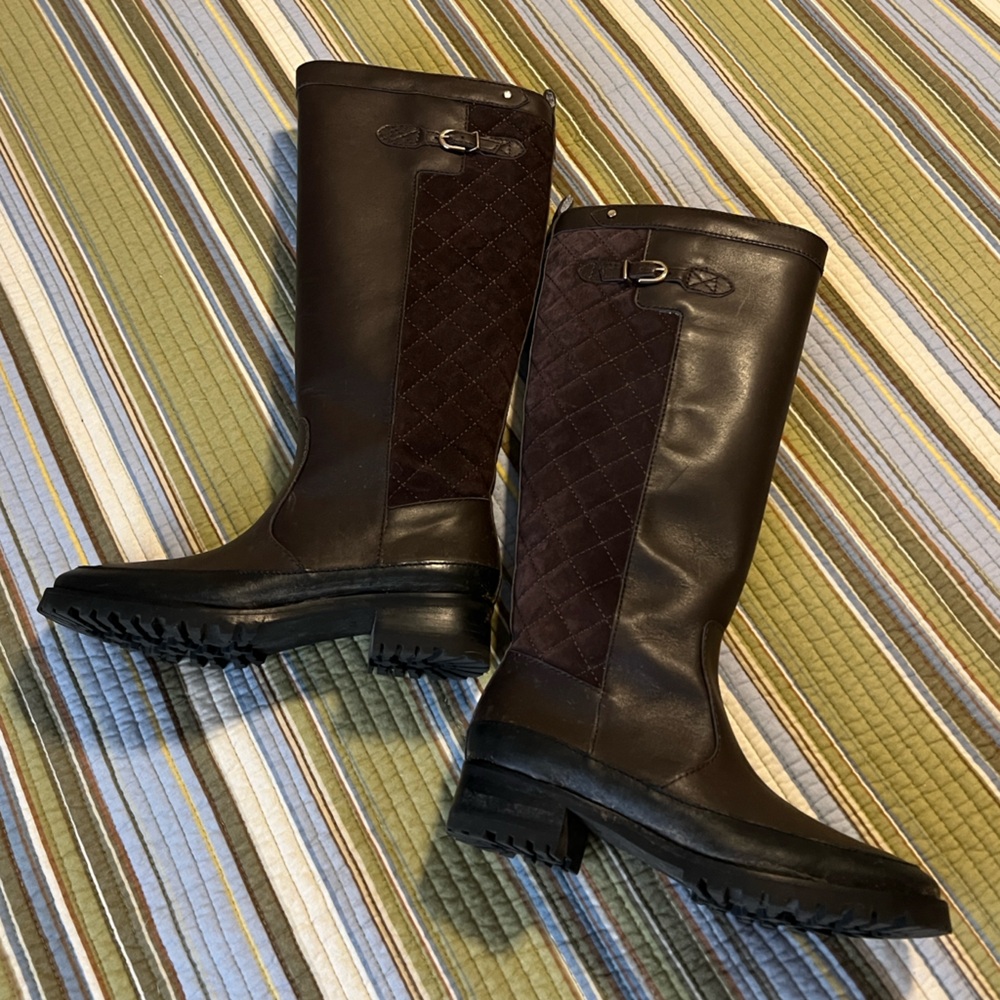 Talbots Quilted Brown Knee Boots